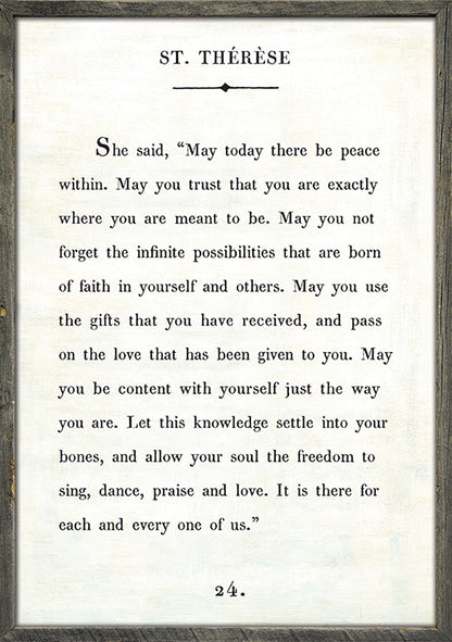 Citation de Sainte Thérèse - Décoration murale