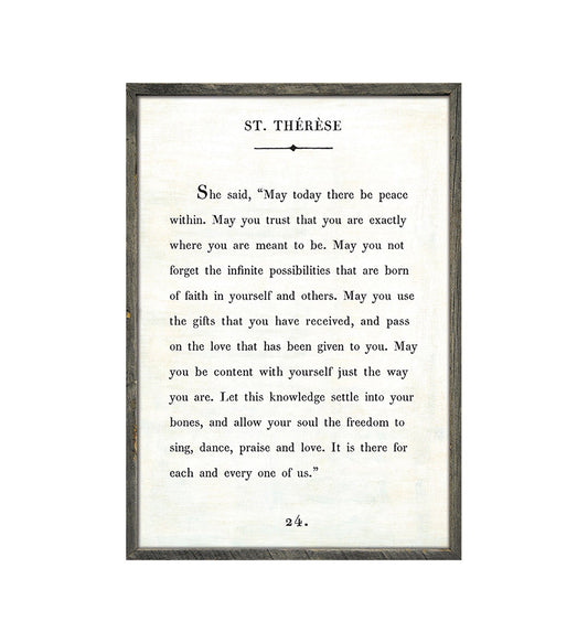 Citation de Sainte Thérèse - Décoration murale