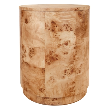 Table d'appoint en loupe de bois Arsenio
