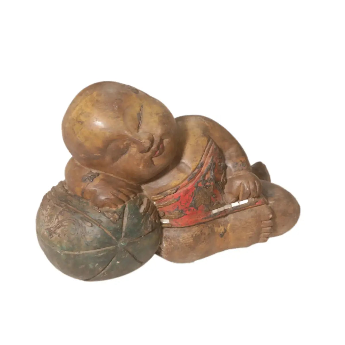 Sculpture artisanale en bois de teck