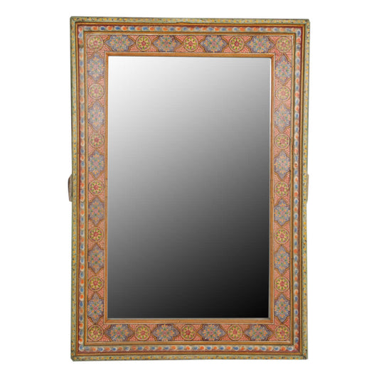 Miroir encadré en teck artisanal