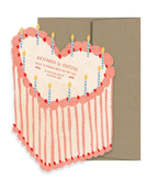 Carte d'anniversaire gâteau en forme de cœur 