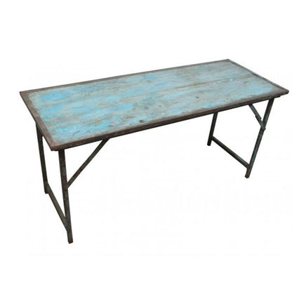 Table pliante bleue vintage