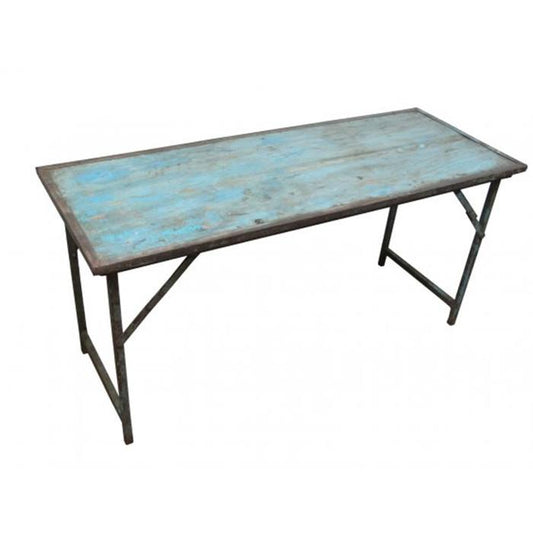 Table pliante bleue vintage