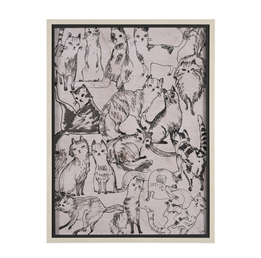 Estampe d'art de croquis de chat