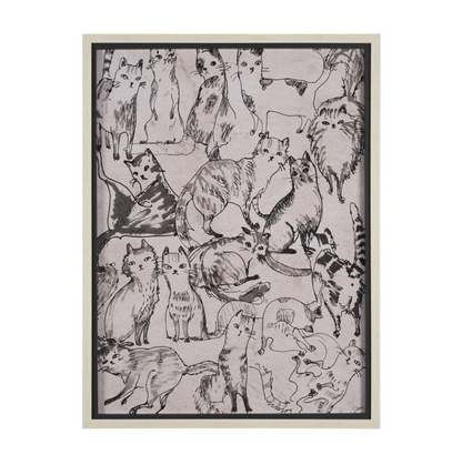 Estampe d'art de croquis de chat