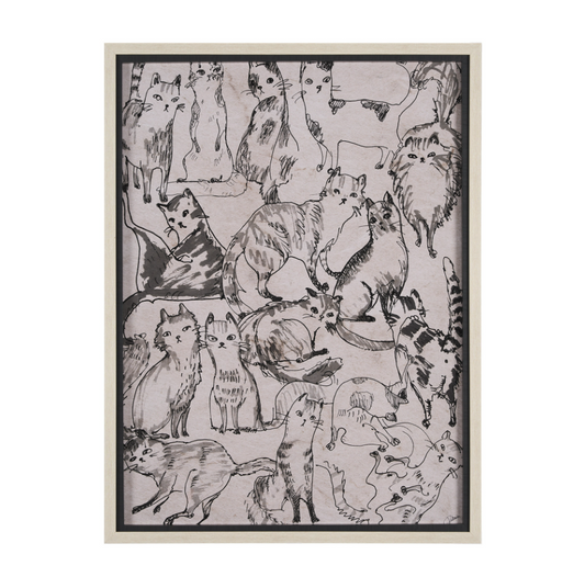 Estampe d'art de croquis de chat