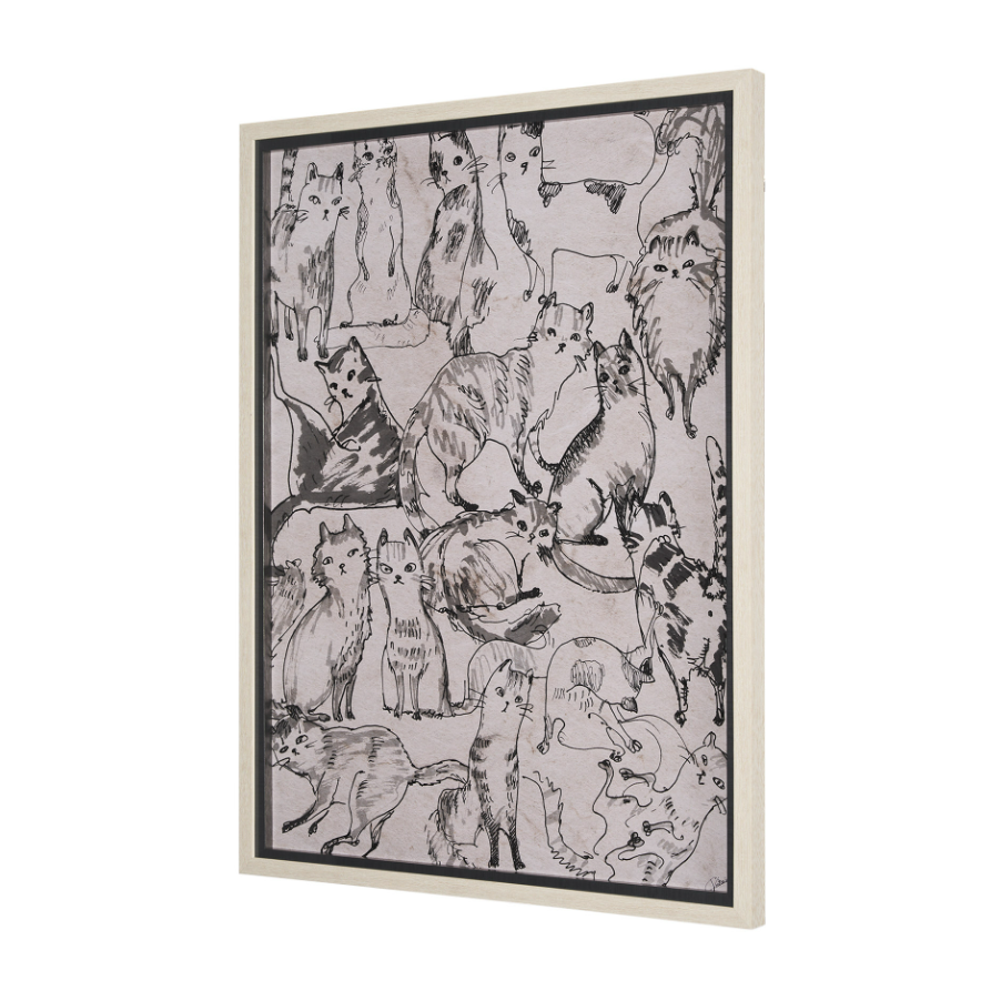 Estampe d'art de croquis de chat