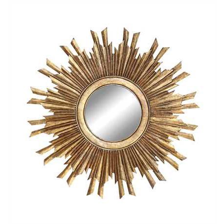 Miroir rond doré à effet soleil