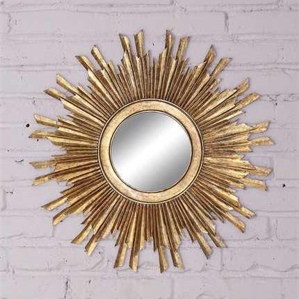 Miroir rond doré à effet soleil