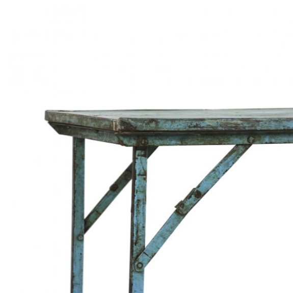 Table pliante bleue vintage