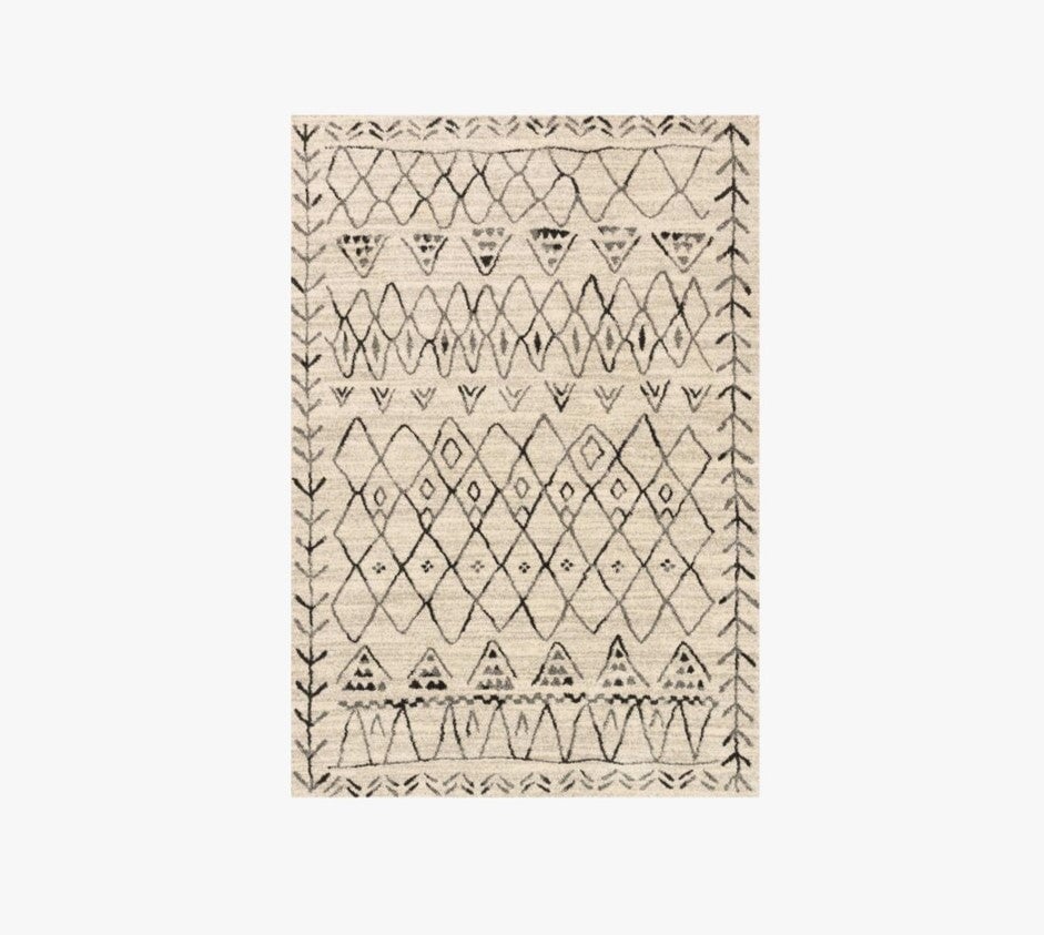 Tapis Emory en gris chiné/noir