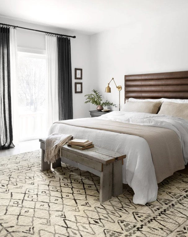 Tapis Emory en gris chiné/noir