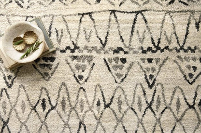 Tapis Emory en gris chiné/noir