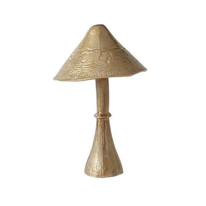 Sculpture de champignon en or enchanteur