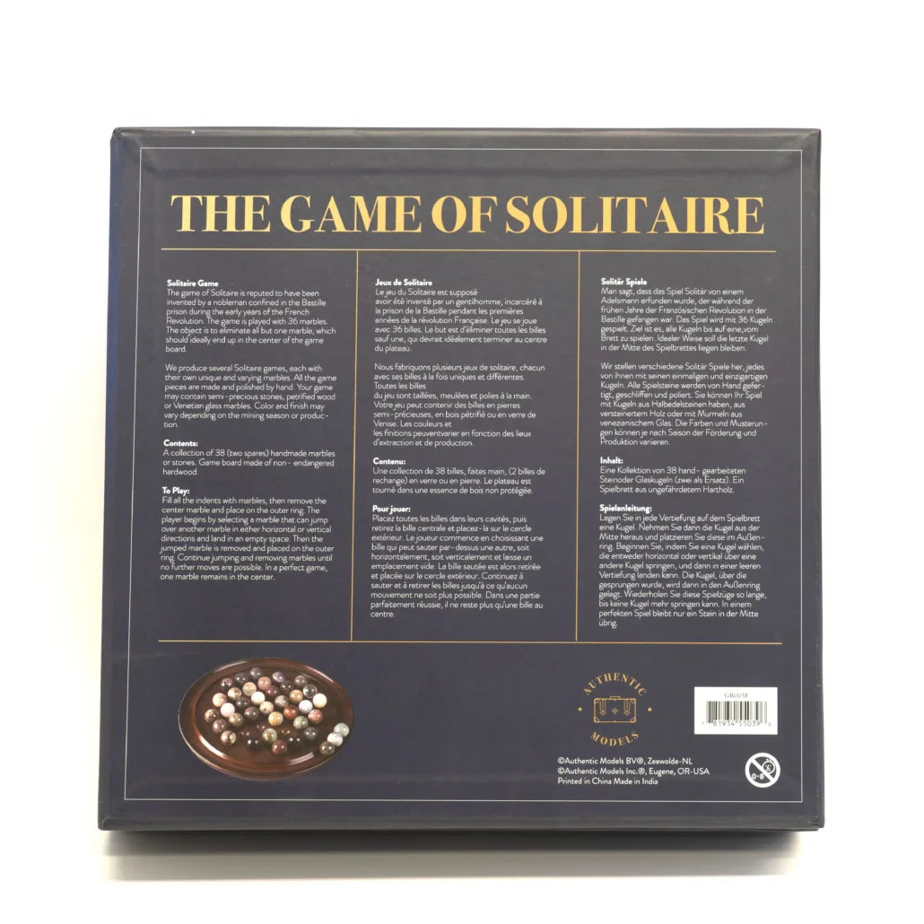 Jeu de solitaire en billes semi-précieuses