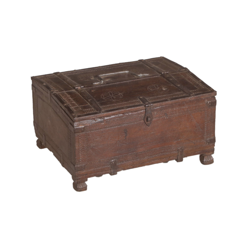 Boîte en bois de teck fabriquée à la main