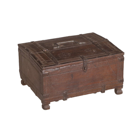 Boîte en bois de teck fabriquée à la main