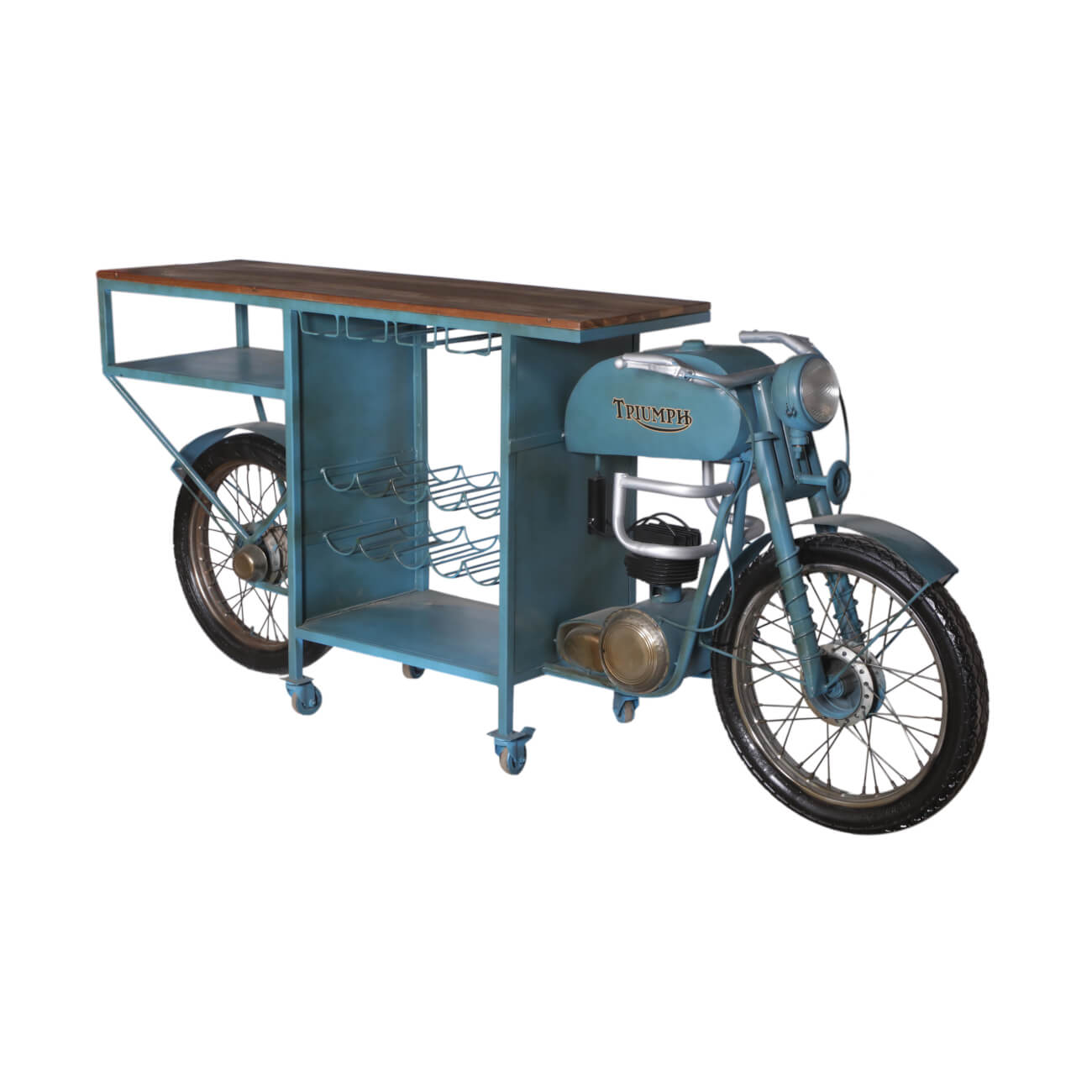 Bar à vélos en fer avec étagères