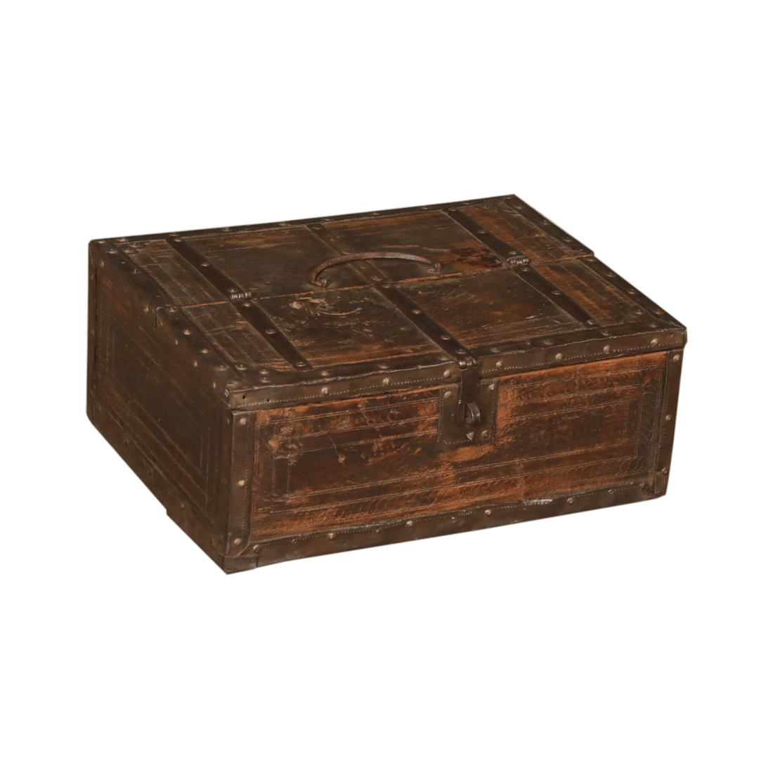 Boîte en bois de teck fabriquée à la main