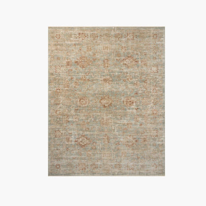 Tapis Heritage couleur aqua/terre cuite