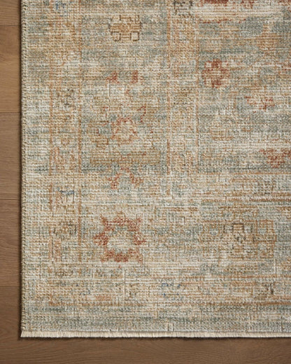 Tapis Heritage couleur aqua/terre cuite