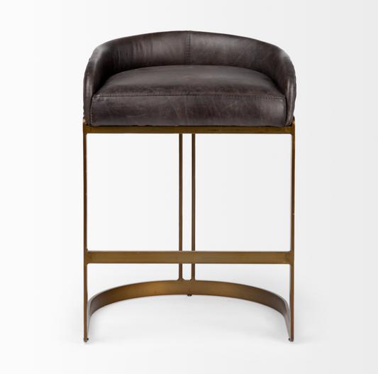 Tabouret de bar en cuir Hollyfield