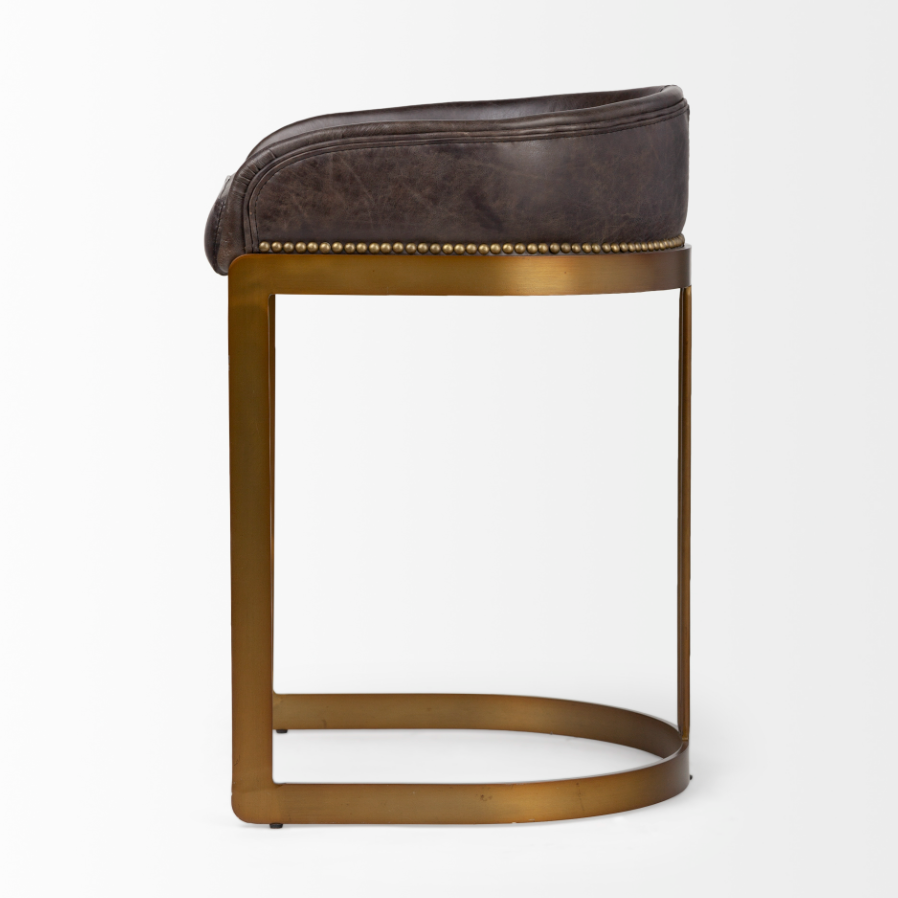 Tabouret de bar en cuir Hollyfield