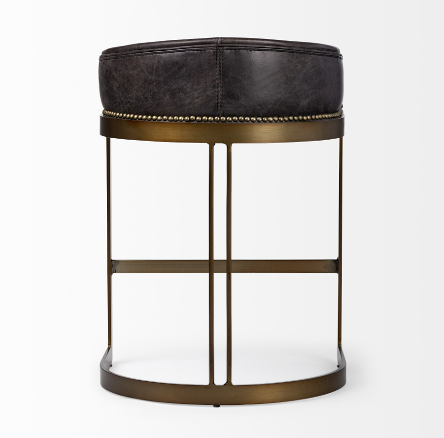 Tabouret de bar en cuir Hollyfield