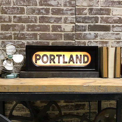 Enseigne lumineuse de style vintage Portland