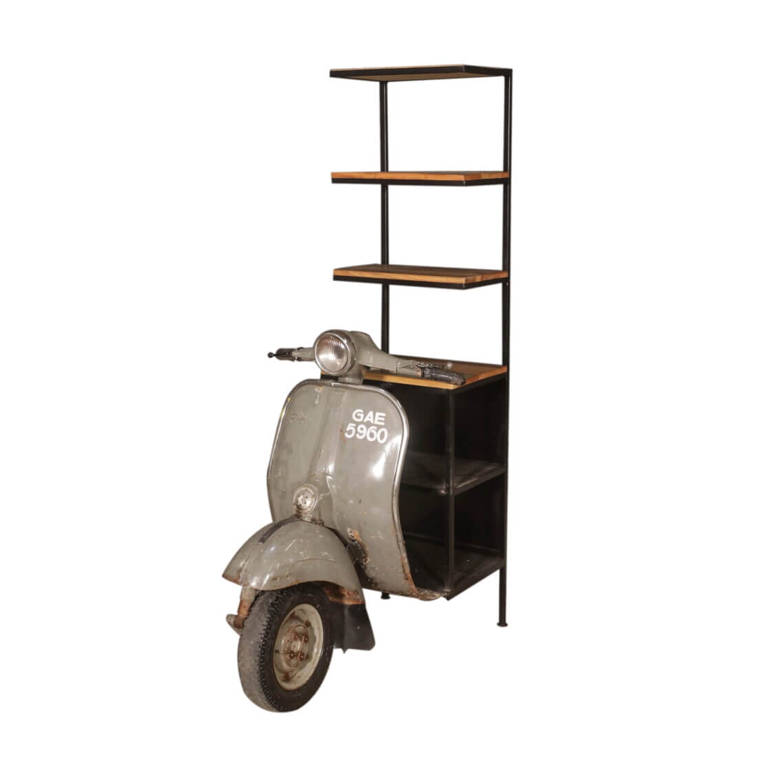 Bar à vélos en fer avec étagères