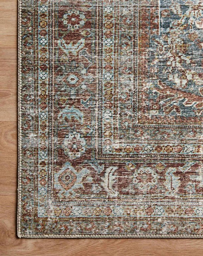 Tapis Chris Loves Julia x Loloi Jules, coloris Lagon/Brique