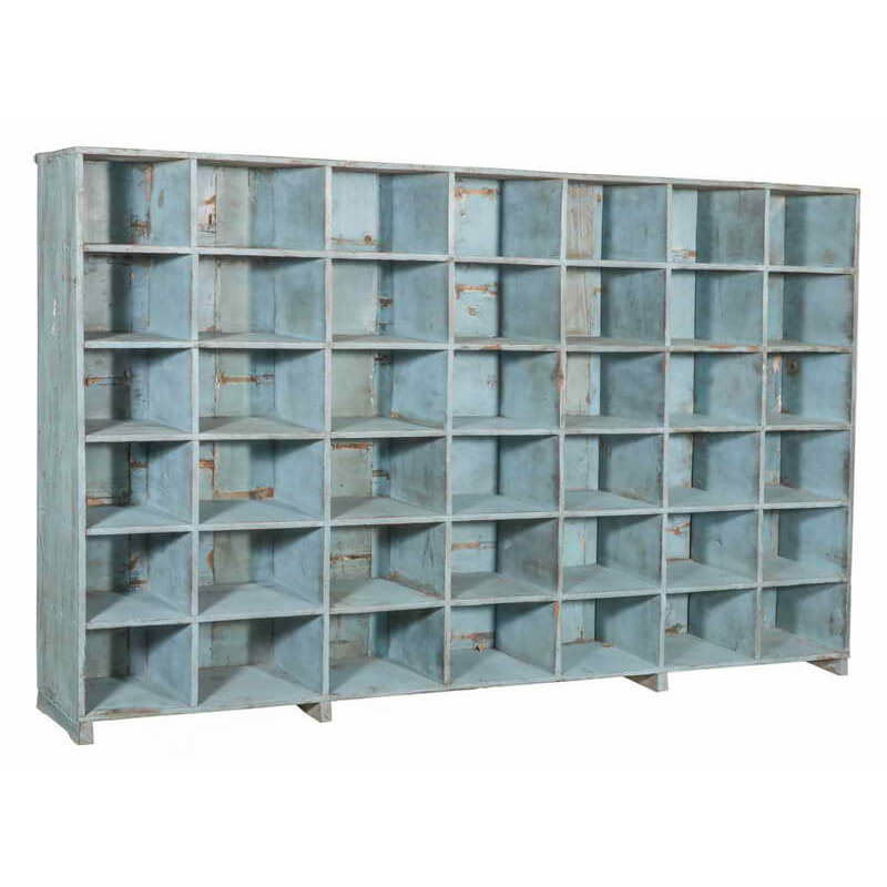 Bibliothèque vintage en bois de teck peint