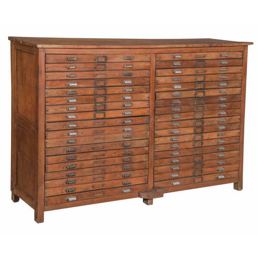 Coffre à cartes vintage en teck