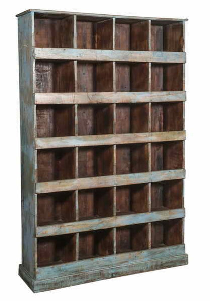 Bibliothèque vintage en bois de teck peint