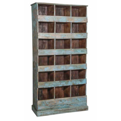 Bibliothèque vintage en bois de teck peint