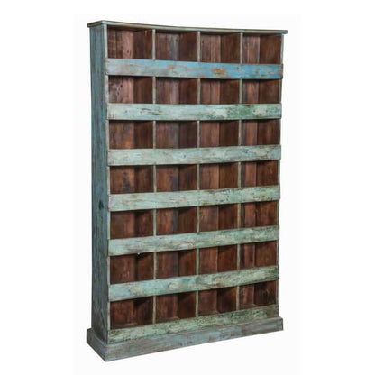 Bibliothèque vintage en bois de teck peint