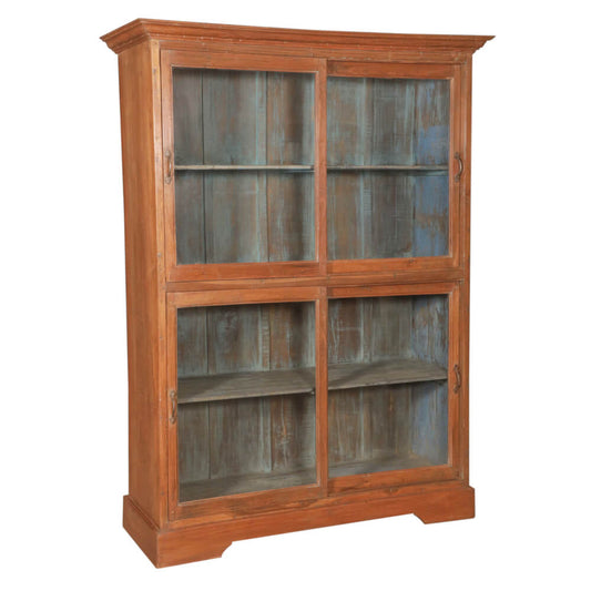Armoire en bois de teck avec verre