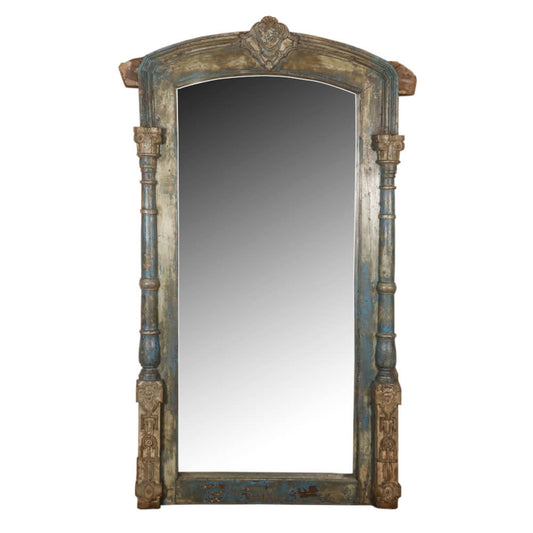 Cadre en teck vintage avec miroir