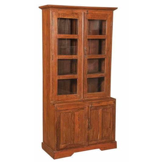 Armoire en bois de teck avec verre