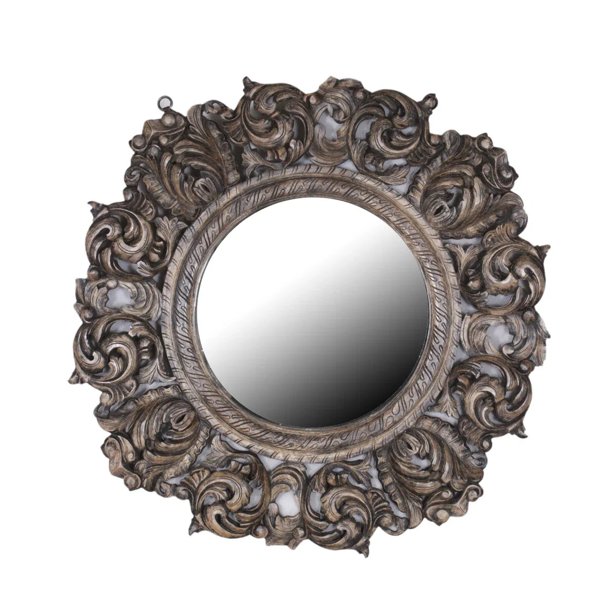 Miroir encadré en teck fait main