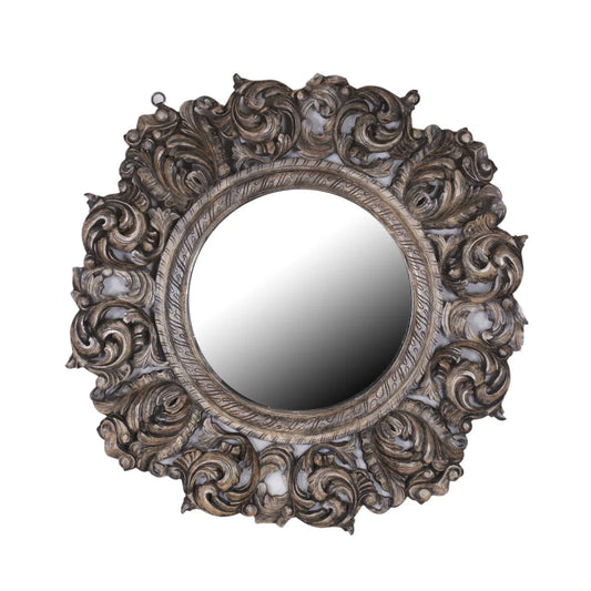 Miroir encadré en teck fait main