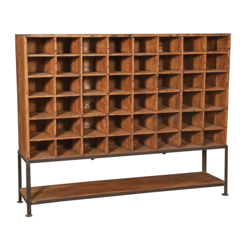 Étagère à livres en teck avec support en fer