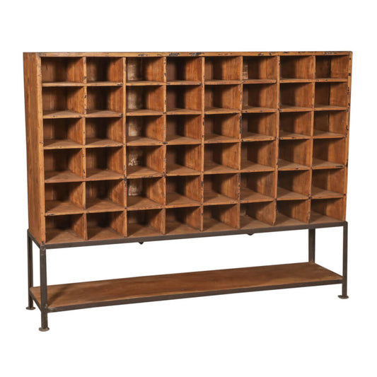 Étagère à livres en teck avec support en fer