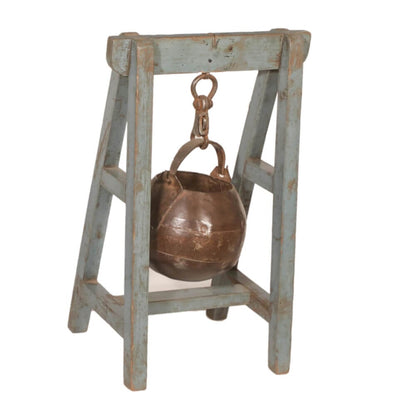 Jardinière en fer avec support en teck