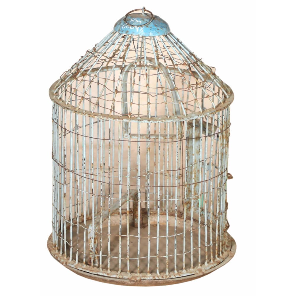 Cage à oiseaux en fer vintage