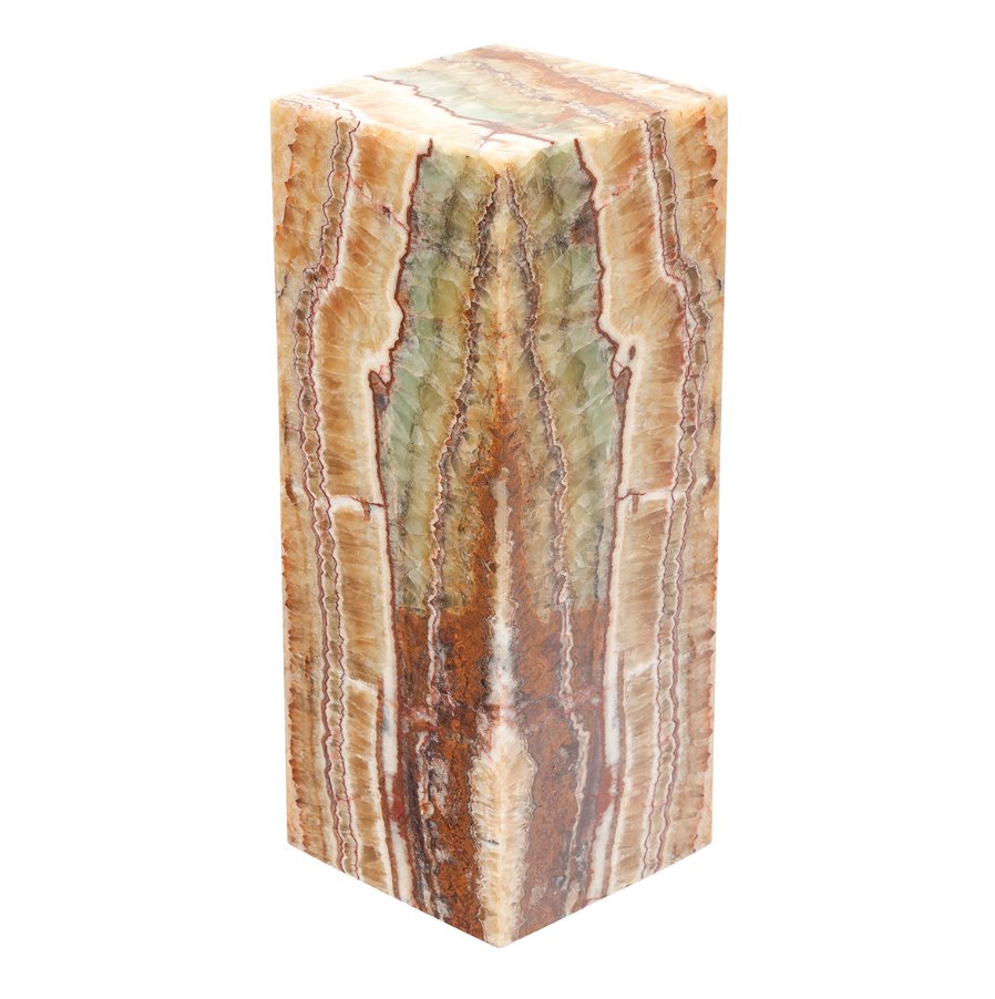 Lampe cube en pierre massive couleur aqua