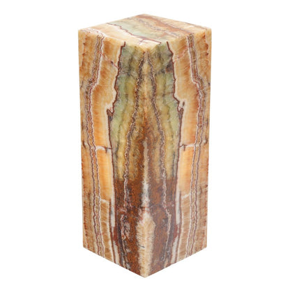 Lampe cube en pierre massive couleur aqua