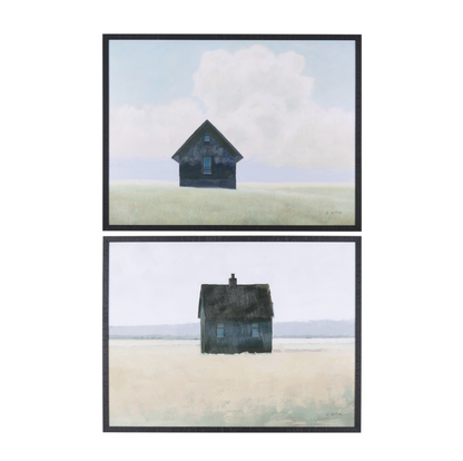 Tableau encadré représentant un paysage solitaire