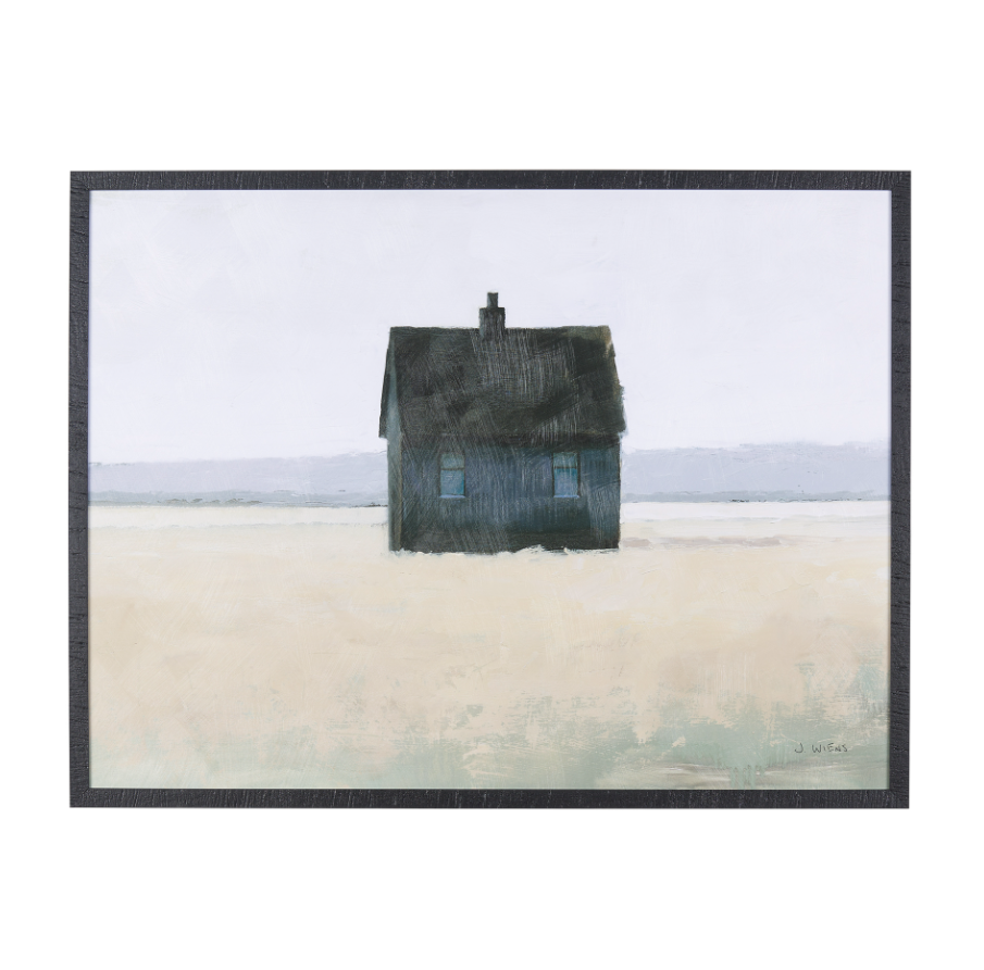 Tableau encadré représentant un paysage solitaire